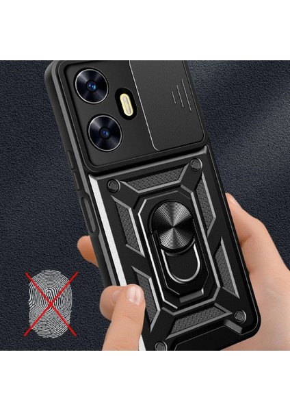 Realme C55 Kılıf Pars Lens Yüzüklü Silikon - Yeşil modelleri