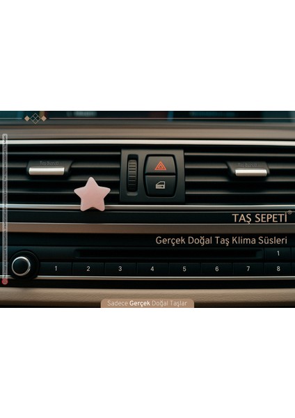 Doğal Pembe Kuvars Yıldız Klima Süsü Iç Dekorasyon Klipsli fiyatları