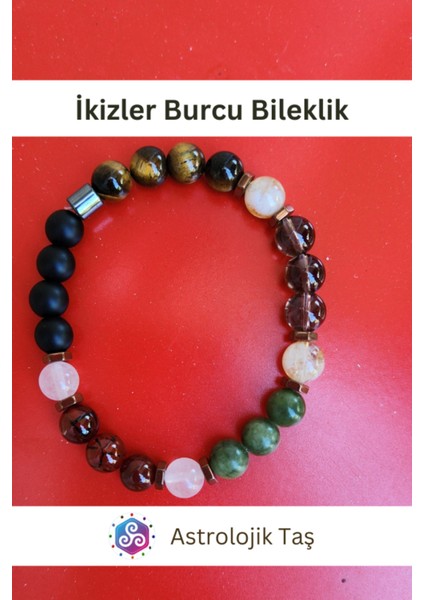 Renkli Taşlı Burç Bilekliği, Yeşim, Oniks, Kırmızı Akik, Kuvars, Kaplan Gözü, Pembe Kuvars fiyatları