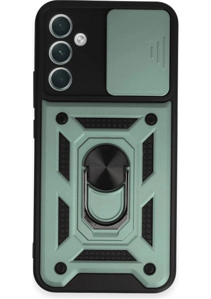 Samsung Galaxy A34 5g Kılıf Pars Lens Yüzüklü Silikon - Yeşil