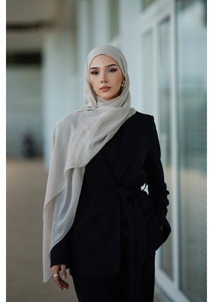 %100 Doğal Bambu Şal Taş Renkli Gri, Şık ve Hafif Tasarım