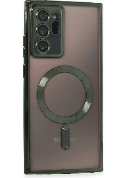 Samsung Galaxy Note 20 Ultra Kılıf Kross Magneticsafe Kapak - Koyu Yeşil