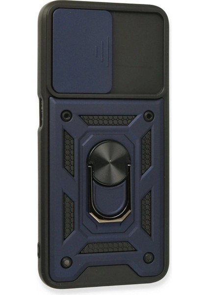 Oppo A16 Kılıf Pars Lens Yüzüklü Silikon - Lacivert modelleri