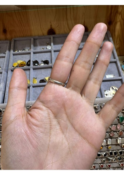 Mavi Renkli, Doğal Taşlı Şık Gümüş Yüzük, Zarif ve Özgün Tasarım fırsatları