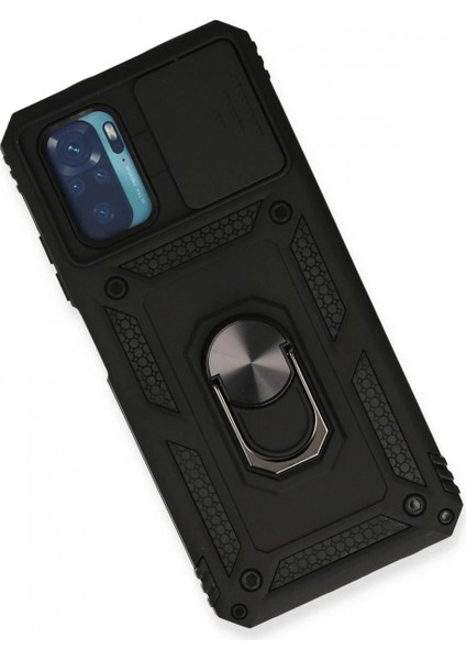 Xiaomi Redmi Note 10 Kılıf Pars Lens Yüzüklü Silikon - Siyah modelleri