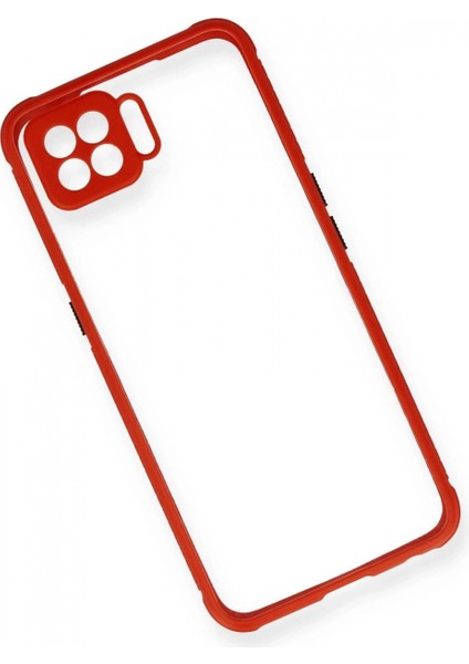 Oppo A73 Kılıf Miami Şeffaf Silikon - Kırmızı modelleri