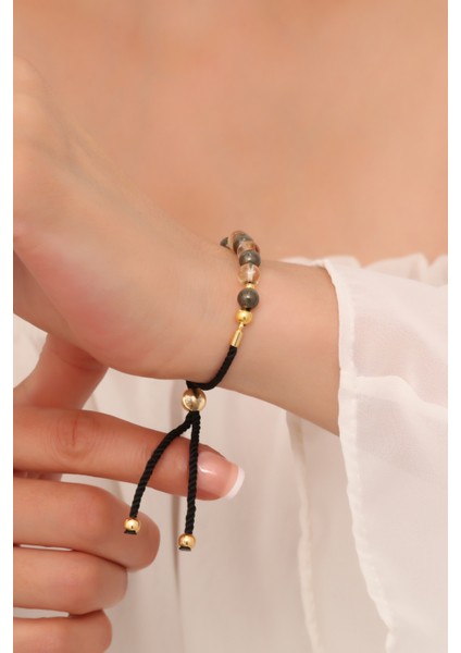 Çok Renkli Doğal Taş Bileklik, Şans ve Bereket Taşıyla Şık Tasarım