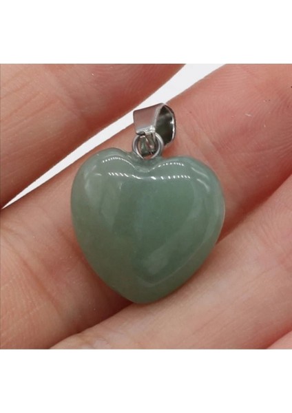 Yeşil Kalp Şekilli Aventurin Doğaltaş Zincirli Şık Kolye fiyatları