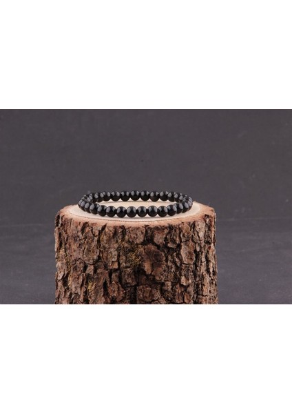 Doğal Obsidyen Taş Bileklik, 6 Mm, Şık ve Enerji Dolu Takı