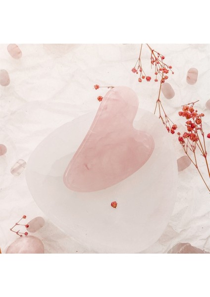 Pembe Kuvars Gua Sha Yüz Masaj Taşı Kalpli, Doğal Güzellik ve Rahatlık Sağlar. fiyatları