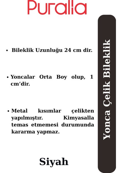 Şık Siyah Yonca Çelik Bileklik, Modern ve Dayanıklı Tasarım ile Tarzınızı Tamamlar indirimleri