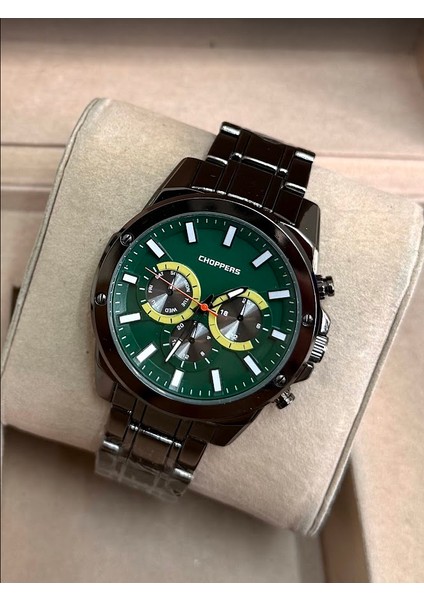 Siyah Kordon Yeşil Kadran Karizmatik Erkek Kol Saati EST06