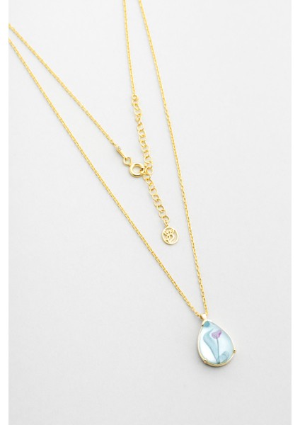 Mavi Renkli 44 cm Gümüş Kolye, Şık ve Zarif Tasarım ile Dikkat Çekiyor