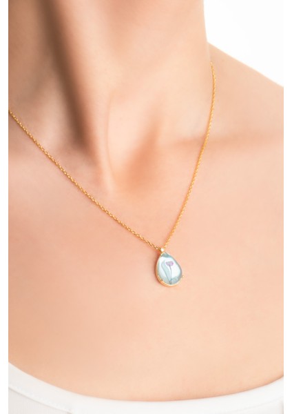 Mavi Renkli 44 cm Gümüş Kolye, Şık ve Zarif Tasarım ile Dikkat Çekiyor fiyatları