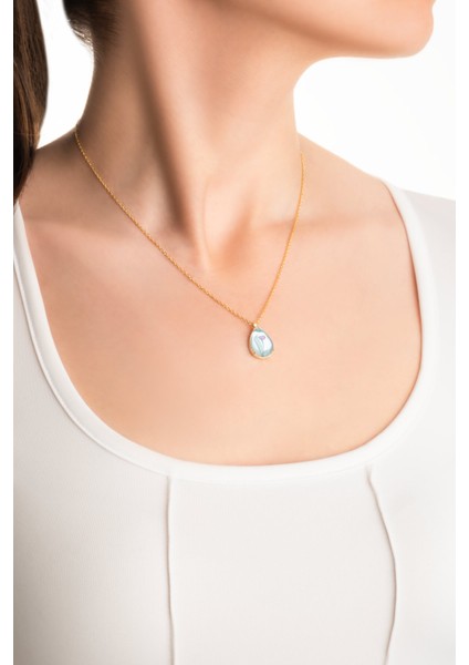 Mavi Renkli 44 cm Gümüş Kolye, Şık ve Zarif Tasarım ile Dikkat Çekiyor fırsatları