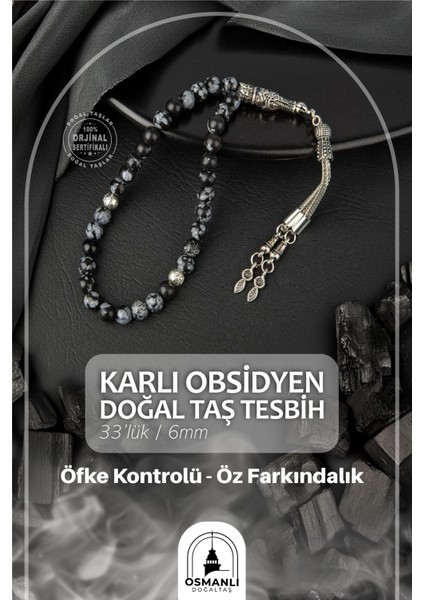 Şık 33’lü 6mm Siyah Doğal Taş Tesbih, Zarif ve Kaliteli Seçim