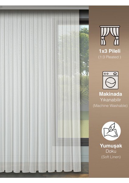 Simli Bambu Tül Perde | 1/3 Sık Pile | Işıltılı | Ütü Gerektirmez | En Çok Tercih Edilen Tül Perde fiyatları