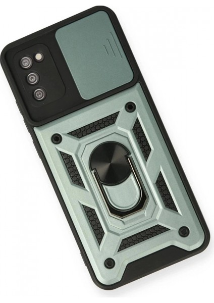 Samsung Galaxy A03S Kılıf Pars Lens Yüzüklü Silikon - Yeşil modelleri