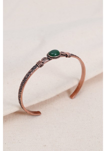 Yeşil Akik Otantik Bakır Bileklik, Zarif ve Doğal Takı Seçeneği fiyatları