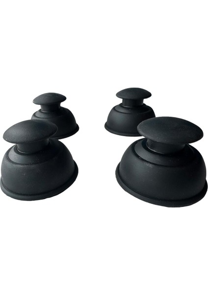 4'lü Silikon Vantuzlu Kupa Seti, Pratik ve Şık Kullanım Için Ideal