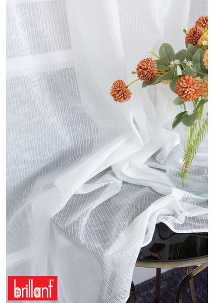 Keten Lara 1/3 Sık Pileli Ütü Istemez Kırışmaz Yeni Sezon Salon Oda Tül Perdesi