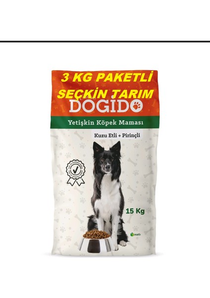 Kuzu Etli Pirinçli Yetişkin Köpek Maması 3 kg
