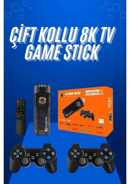 Ds-Derin Game Stick Çift Oyun Konsolu Smart Tv Game Box 8k Ultra Hd 64 GB fiyatları