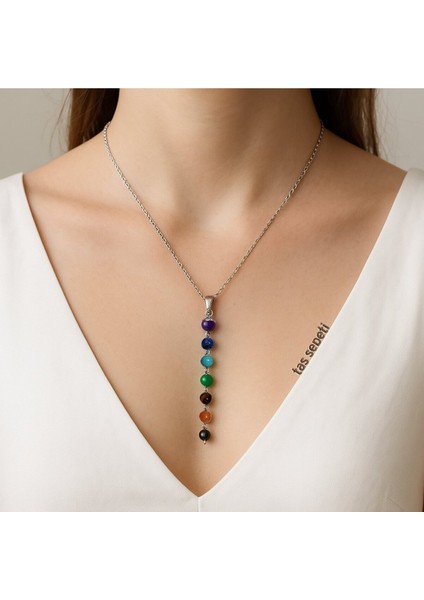 7 Çakra Doğal Taş Kolye, Renkli ve Enerji Dengeleyici Takı fiyatları