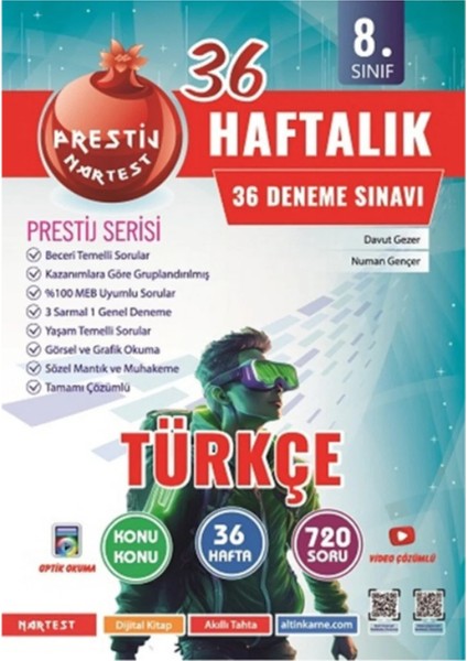 Nartest 8.sınıf Lgs Matematik,fen,türkçe,inkılap Tarihi 36 Haftalık Deneme +1 Lgs Deneme Hediyeli fırsatları