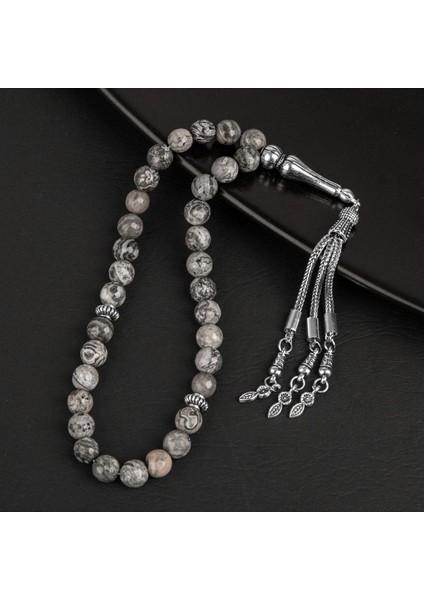 Gri Jasper Doğal Taş Tesbih 33’lü 8mm, Şık ve Doğal Taş Koleksiyonu fiyatları