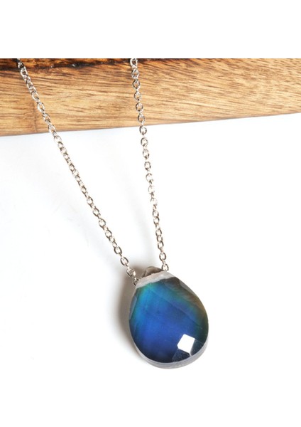 Isıya Göre Renk Değiştiren Damla Model Taşlı Çelik Kolye fiyatları