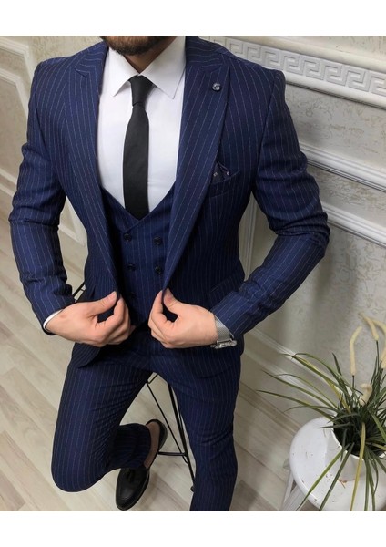 Damat Slim Fit Renk Seçenekleriyle Mono Yaka Tek Yırtmaçlı Astarlı Takim Elbise Kombinli