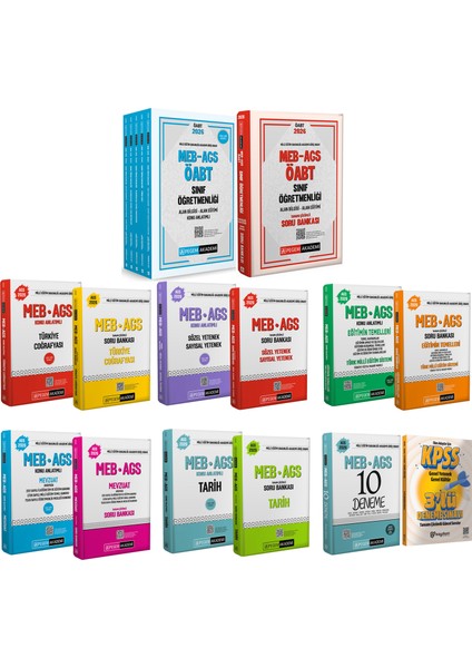 2026 Meb Ags Öabt Sınıf Öğretmenliği Konu Anlatımlı 5 KITAP(1480 Sf)-Soru Bankası-Ags Konu Soru Seti