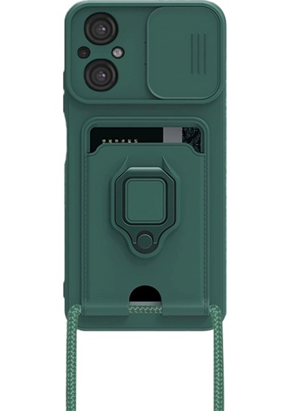 Xiaomi Poco M5 Kılıf Zuma Kartvizitli Yüzüklü Silikon - Yeşil fiyatları