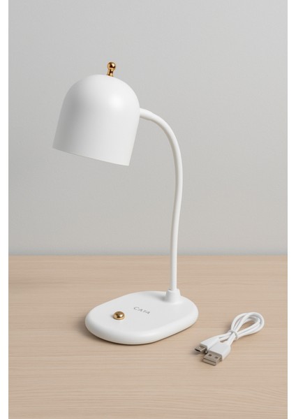 Şarjlı Dokunmatik Masa Lambası, Doğal Beyaz Işık, Şık ve Modern Tasarım