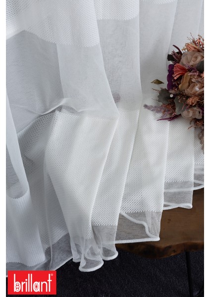 Keten Diego Ekru 1/3 Sık Pileli Ütü Istemez Kırışmaz Yeni Sezon Salon Oda Tül Perdesi