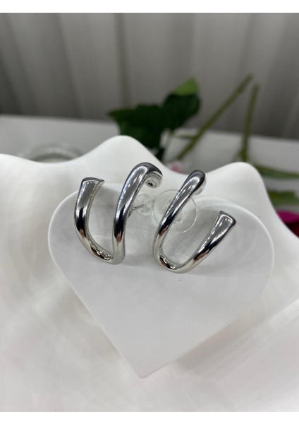 Vıp Çelik Gümüş Renk Tasarım Küpe fırsatları