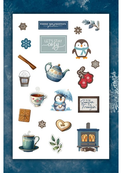 Winter /kış /kar Temalı Sticker /etiket Planner Ajanda Bullet Journal Için