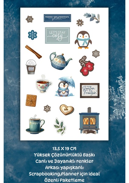 Winter /kış /kar Temalı Sticker /etiket Planner Ajanda Bullet Journal Için fiyatları