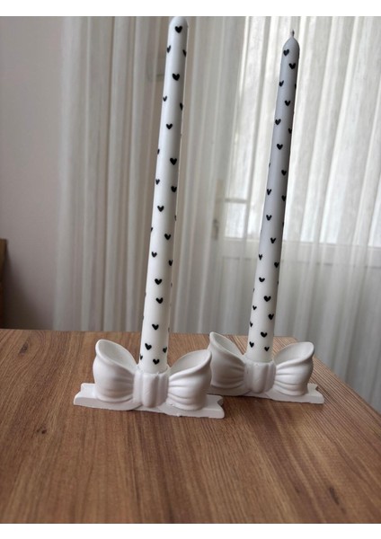 4 Parça Siyah Kalpli Doğal Soya Wax Şamdanlık ve Amber Kokulu Mum Seti