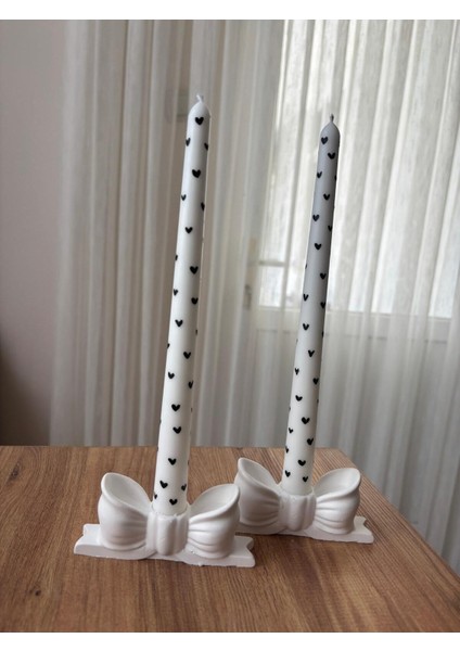 4 Parça Siyah Kalpli Doğal Soya Wax Şamdanlık ve Amber Kokulu Mum Seti modelleri