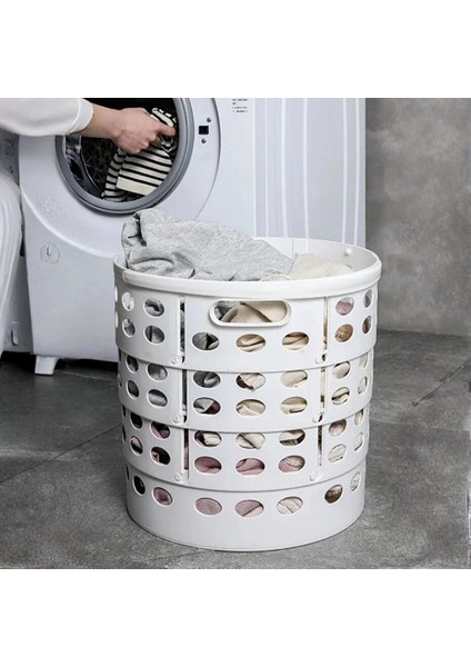 Katlanır Teleskopik Çamaşır Sepeti 15 Lt Beyaz - Akordiyon Oyuncak Organizeri fırsatları