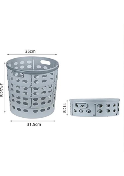 Katlanır Teleskopik Çamaşır Sepeti 15 Lt Beyaz - Akordiyon Oyuncak Organizeri indirimleri