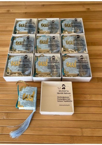 Isme Özel Etiket Mini Kuranı Kerim Yeni Doğan Bebek Mevlit Hediyelik 10 Adet Gelin Mevlidi fiyatları