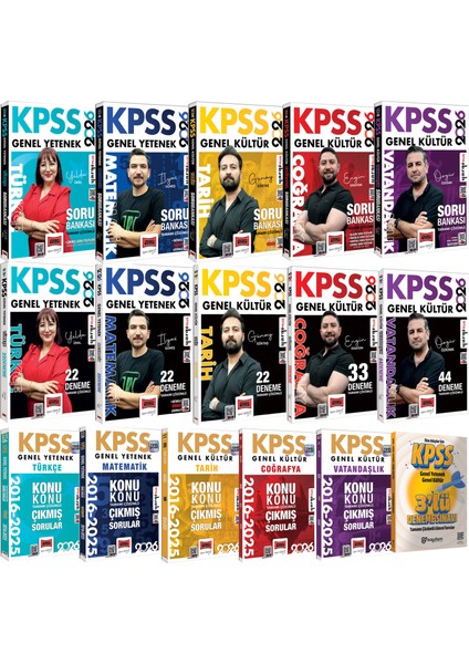 2026 Kpss Tüm Dersler Soru Bankası 5KITAP-10YIL Konu Konu Çözümlü Çıkmış Sorular-Kazandıran 5 Deneme
