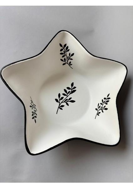 Siyah Beyaz Dekoratif Kase – Anahtar, Takı ve Masa Üstü Düzenleyici Obje