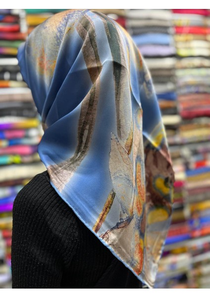% 100 Saf Ipek Sura Eşarp - Sonbahar - Kış 7995701 322