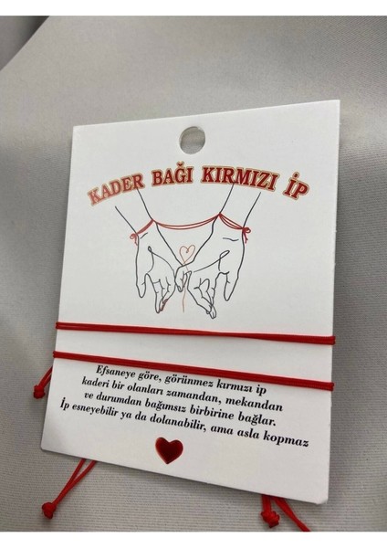 Iki Adet Kırmızı Iplik Kader Bağı Bileklik, Şık ve Anlamlı Takı Seti