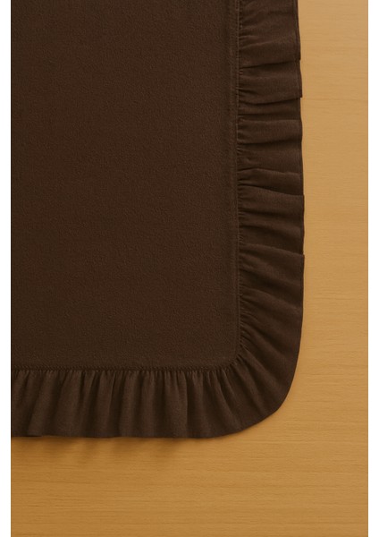 Doğal Keten Fırfırlı Runner, Şık Sofra Dekoru, Kahverengi fiyatları