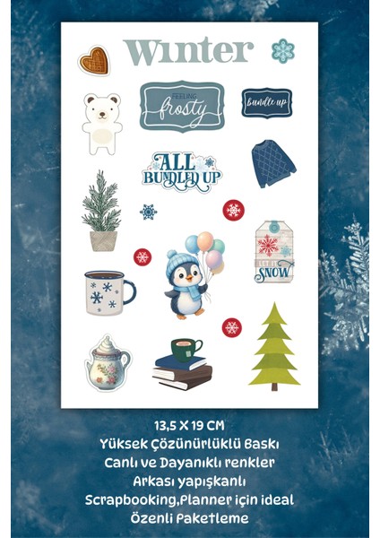 Winter /kış /kar Temalı Sticker /etiket Planner Ajanda Bullet Journal Için fiyatları